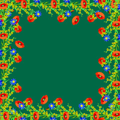 Vector - fieldflower frame in watercolor.