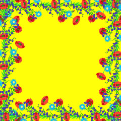 Vector - fieldflower frame in watercolor.