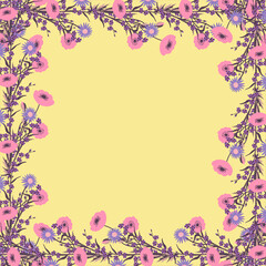 Vector - fieldflower frame in watercolor.