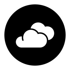 cloud circular glyph icon