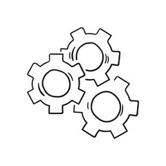 Gear wheel and cog wheel icon.