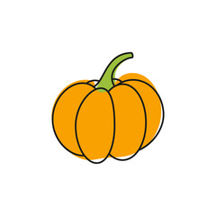 Orange pumpkin vector icon.