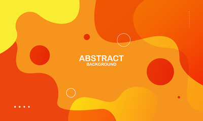 Liquid color background design. Orange elements with fluid gradient. Dynamic shapes composition. Vector illustration