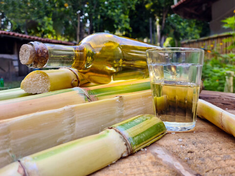 Brazilian drink known as Cacha&ccedil;a, "pinga", cane or distilled sugar cane.