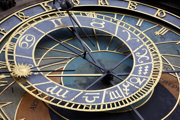 Fototapeta na wymiar Detail of the atronomical clock in Stare Mesto, Prague, Czech Republic