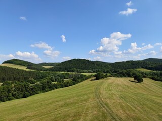landscape with mountains and clouds