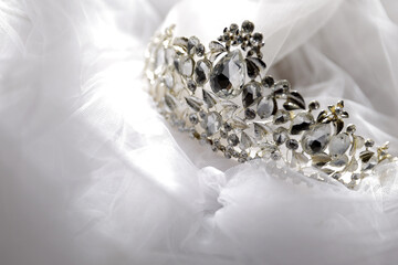 diamond wedding crown on a white background