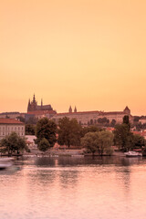 Fototapeta na wymiar Saint Vitus Cathedral at sunset, Prague, Czech Republic