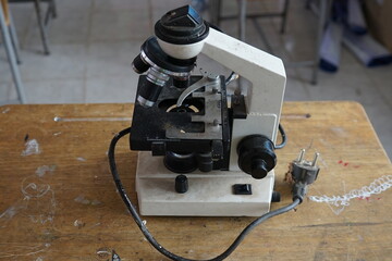 Scientific equipment of the nineteenth century Weighing scales, world models, body models, microscopes, biggers, experimental trays, mixing trays, antiques