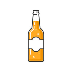 Opened beer bottle isolated on white background.