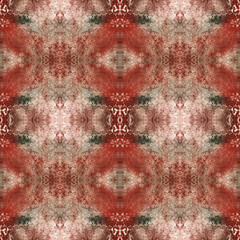 Seamless Red Painted Damask Pattern