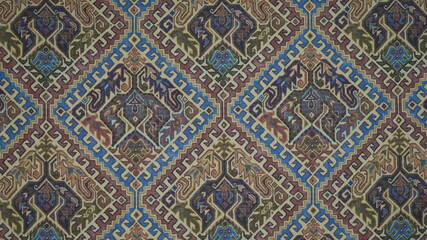 detail of thai art on fabric