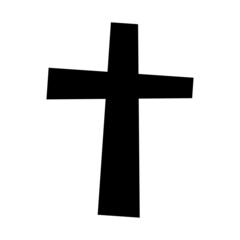 Black cross . Vector illustration.