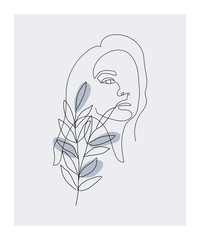 Human and plant modern interior poster 