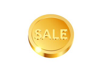 realistic gold bonuses coin on white background 