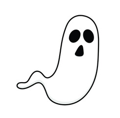 Ghost cartoon vector illustration isolated on white background. Ghost icon.