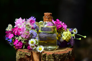 magical elixir with flowers