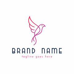 Beautiful minimalist bird logo design vector