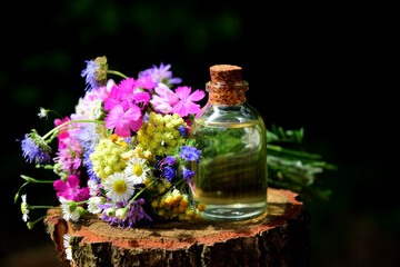 magical elixir with flowers