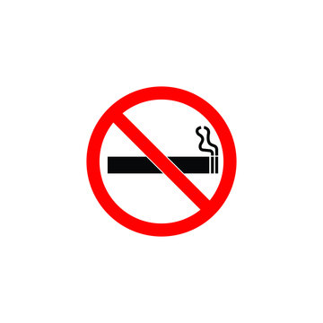 No smoking sign isolated. Red crossed cigarette icon no smoking concept vector