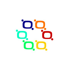 Colorful People Together, Coworking People, People Union, Multicultural People Team, Teamwork, Business People Sign, Symbol, Logo isolated on White