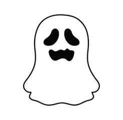 Ghost cartoon vector illustration isolated on white background. Ghost icon.