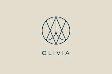 monoline signature logo design name Olivia. usable logo design for private logo, business name card web icon, social media icon