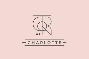 monoline signature logo design name charlotte. usable logo design for private logo, business name card web icon, social media icon