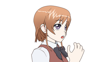 女学生　タイプA  制服  右向き-5