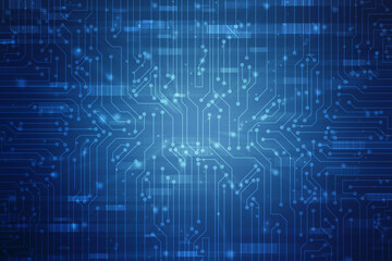 Abstract futuristic circuit board Illustration, Circuit board with various technology elements, Abstract speed technology concept, futuristic digital innovation background