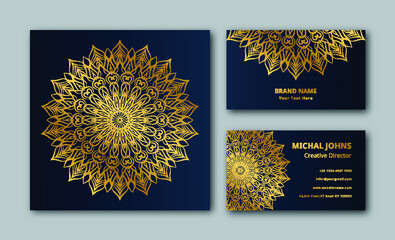 Elegant ethnic styled business card mandal islamic background 