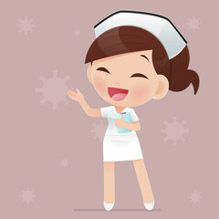 Cartoon nurse explaining.