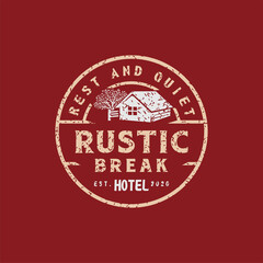 vintage retro rustic hotel logo, or for a reliable hotel stamp