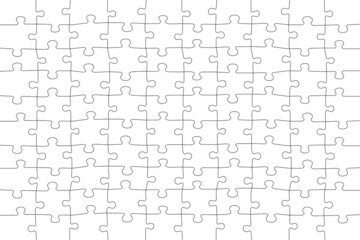 Puzzle- game grid for 100 pieces on white background