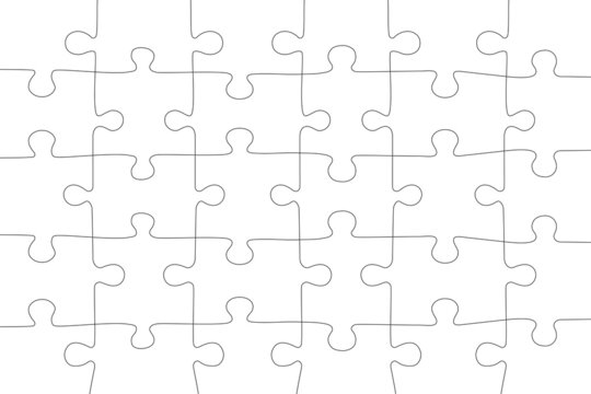 Puzzle- game grid for 30 pieces on white background