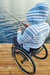 disabled fisherman in wheelchair 