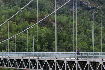 Erfjord Bridge, a suspension bridge in Rogaland county, Norway. It crosses Erfjorden on the 13th road between Bergen and Stavanger.