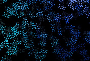 Dark BLUE vector template with artificial intelligence structure.