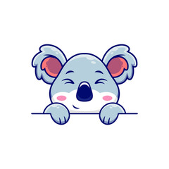 Funny koala cartoon with sweet smile