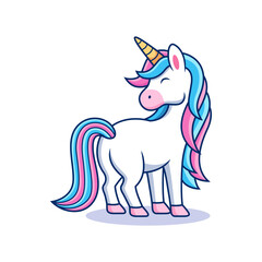 Illustration of cute cartoon unicorn