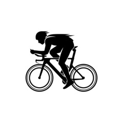Illustration of road bike silhouette icon art