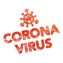 Coronavirus Stamp Print And Virus Icon