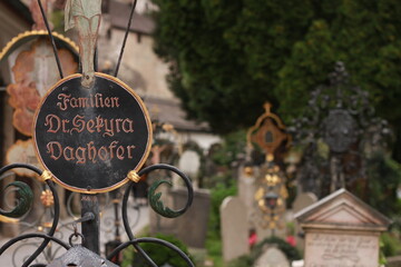 Obraz premium Graveyard near a little church in Salzburg, Austria