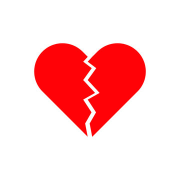Red broken heart vector illustration