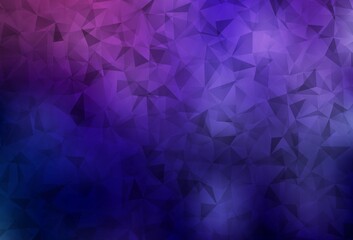 Dark Purple vector gradient triangles pattern.