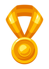 Gold medal icon. Illustration of award sports or corporate competitions.