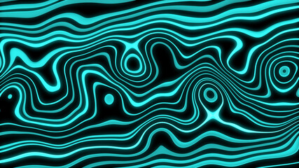 4k 3D animation of rows and rows of colorful blue stripes rippling. Colorful wave gradient animation.. Future geometric patterns motion background. 3d rendering