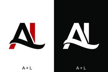 Letter A and L initials concept. Very suitable various business purposes also for symbol, logo, company name, brand name, personal name, icon and many more. - obrazy, fototapety, plakaty