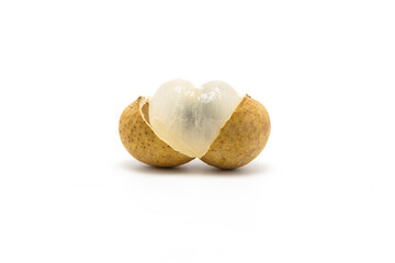 Fresh longan fruit isolated on white background