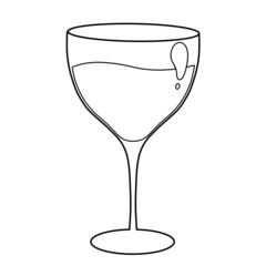 coloring page with glass of wine